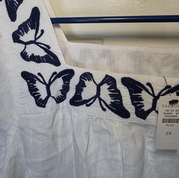 NWT Talbots Linen/Cotton Blend Blouse Size 2X - Picture 2 of 7